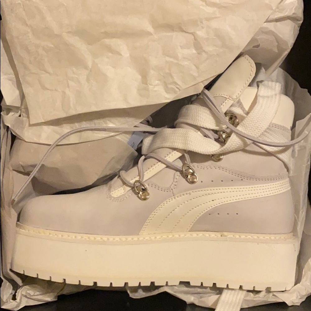 Women’s White Rihanna Fenty Puma Platform Boots